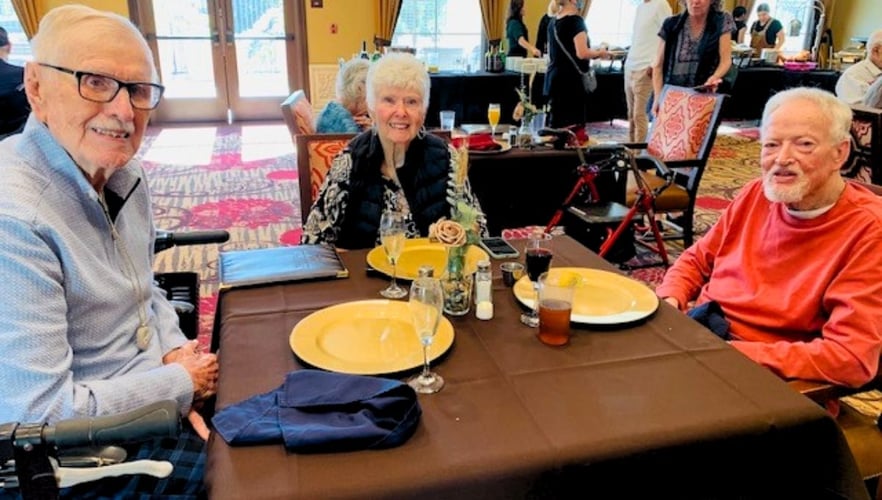 childhood friends reunite at pacifica senior living, senior community residents, pacifica senior living blog header
